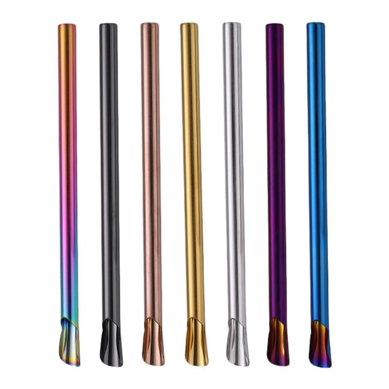 5 Pack Reusable Beverage Straw Multicolor 304Stainless Steel Travel Straw Wine Straw Drinking Straw for Drinkings