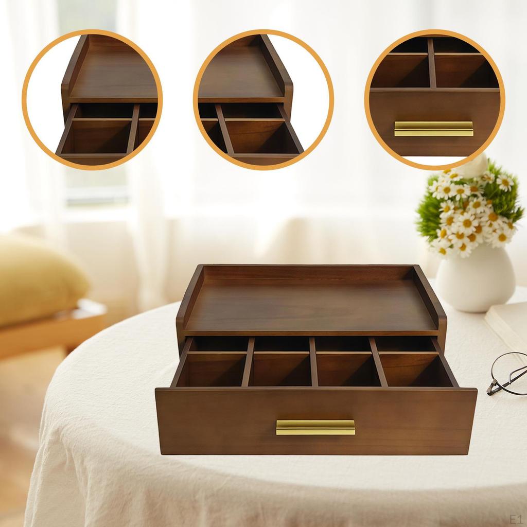 Box, Sugar Packet Holder, Station with Compartments, Tea Stand for Kitchen, Home, Desk