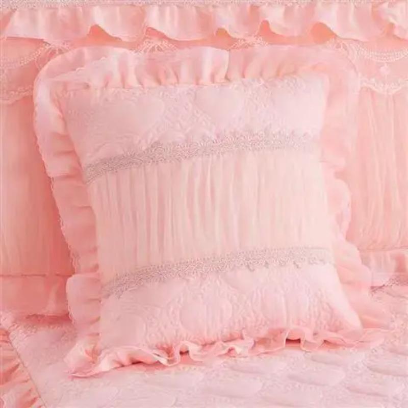 Ensemble de literie en dentelle, jupe de lit + 2 taies d'oreiller, couvre-lit princesse, drap-housse pour filles, King, Queen Size, 1 pièce 2pcs cushion cover