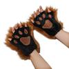 1 Paar Plüsch-Wolfspfoten-Handschuhe Fuchspfoten Kostümzubehör für Halloween
