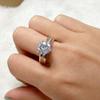 Luxury Female White Zircon Stone Ring Rose Gold Silver Color Engagement Jewelry Vintage Crystal Round Wedding Rings For Women