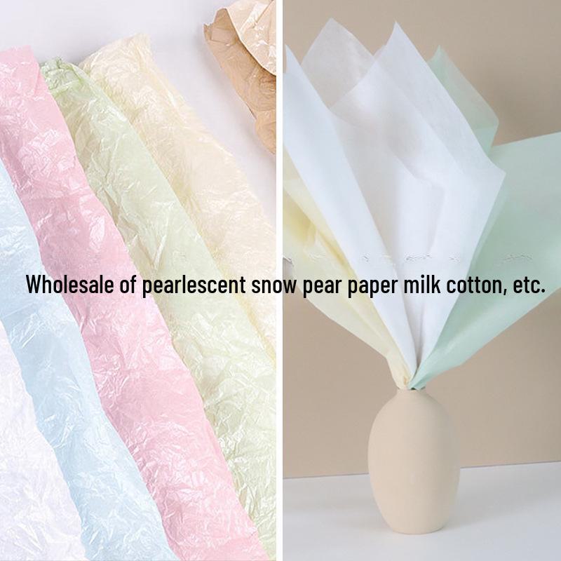 

Перламутровая бумага цвета снежной груши для упаковки цветочных букетов