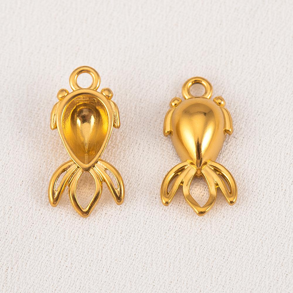 1pc 5pcs 8pcs Stainless Steel Fish Dolphin Turtle Octopus Crab Pendant Base Frames Blank Bezel DIY Necklace Charm Jewelry Making