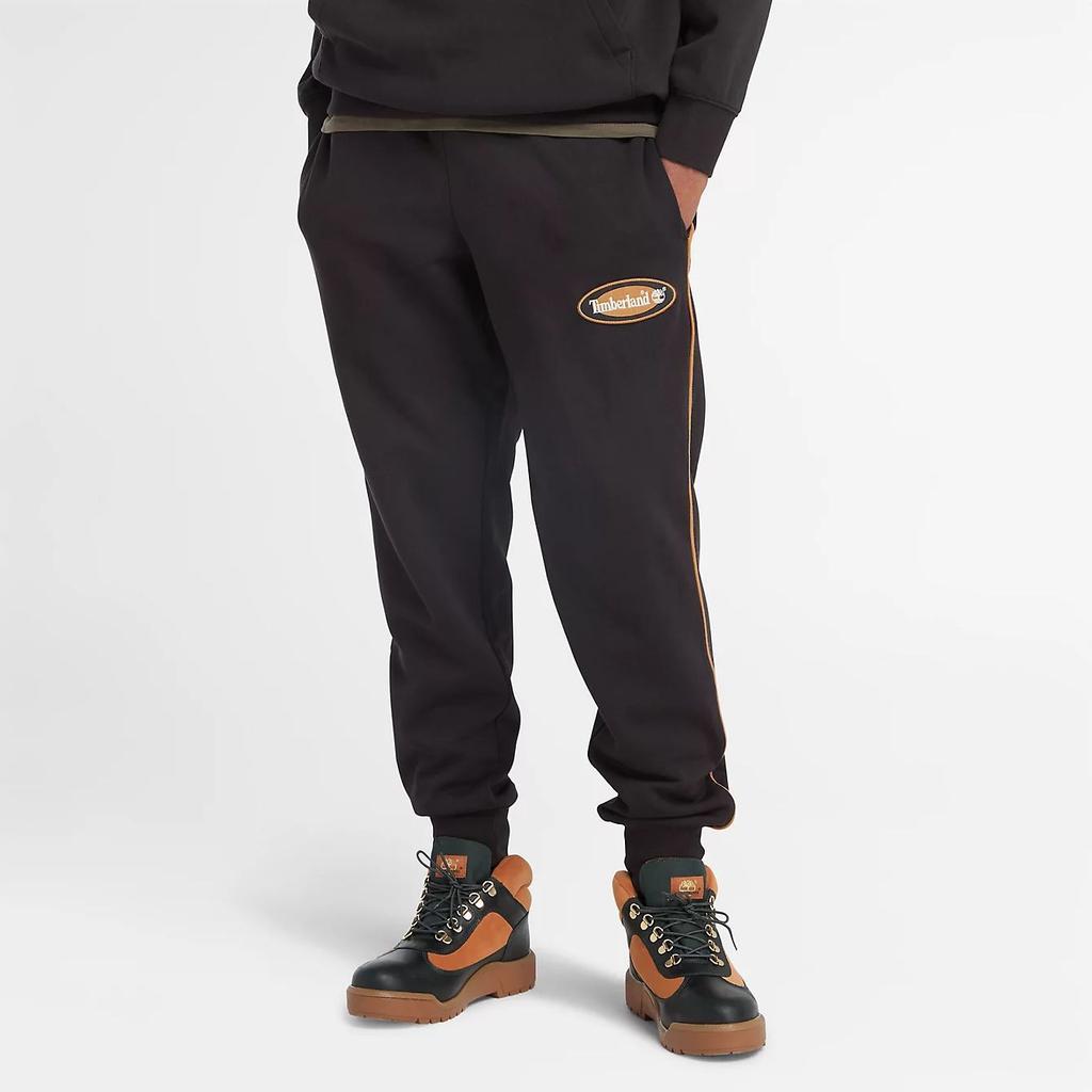 Timberland Oval Logo Patch Sweatpants Men Bottoms Black A67AH-001