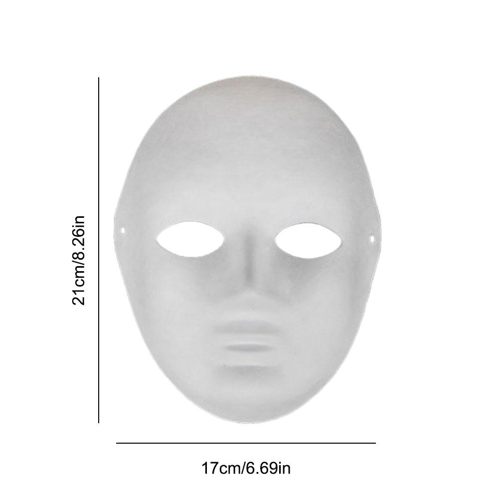 10Pcs Blank Mask Smooth Surface Full Face Mask Creative Paintable Paper Mask DIY Masquerade Mask Halloween Props