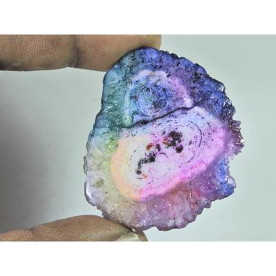41X48X05MM Enhanced Solar Druzy Agate Fancy Cabochon Loose Gemstone 76Cts. B-352