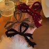 New Red Velvet Bow Hair Clips Autumn Winter Women Hair Claw Clip French Elegant Hairpin Hair Accessories Female Headwear Gift