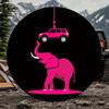 Pink Elephant SUV Tire Cover Durable Polyester Wildlife Spare Tire Protector for Trailer