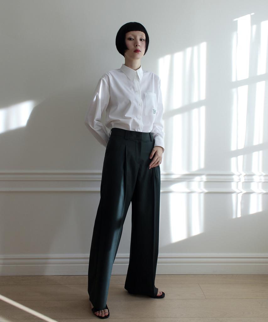RUBATI Classic Wide Wool Pants (Green)