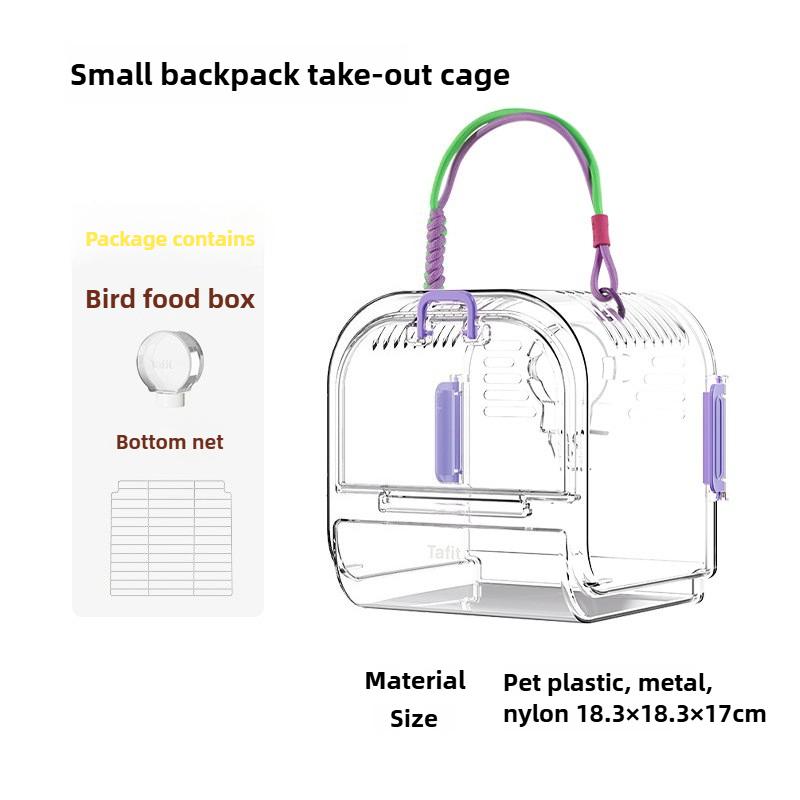 Parrot Out Cages Breathable Ornamental Out Cages Portable Outdoor Transparent Portable Bird Bags Pet Bird Supplies