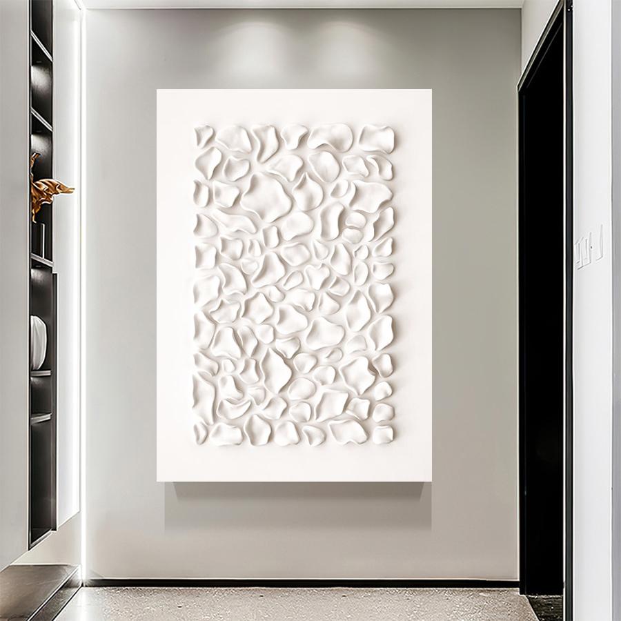 Modern 2D Flat Shapes Texture Prints Posters,  Wabi-sabi Style White Geometry Canvas Painting Wall Arts Wall Decor Unframe