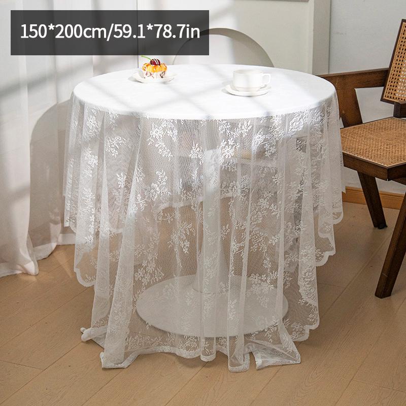 

Белая скатерть для стола, кружевная дорожка на стол, украшение стола и аксессуары, свадебное украшение, кухонная скатерть, домашний декор