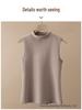 2024 Women's Brushed Thermal Vest: Velvet Half-High Collar, Sleeveless, Wear Indoors or Out