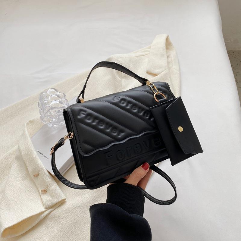 Quality Shoulder Bag Set For Women Soft PU Leather Solid Color Shopping Tote Bag  Spring New Designer Luxury Handbags