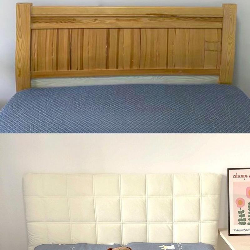 Full Surround Bedside Protective Cover Wooden Bed Backrest Soft Cotton Clip All Season Universal Dust Cover Thickened High-end Concealing Artifact