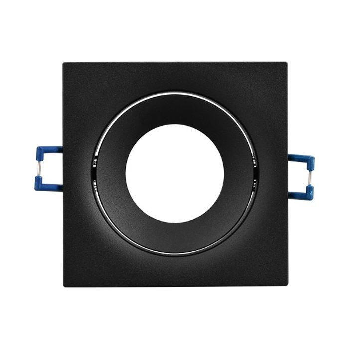 Fixation spot BRAYTRON Tetra-E4, carré, noir, orientable, longueur et largeur 90mm, aluminium