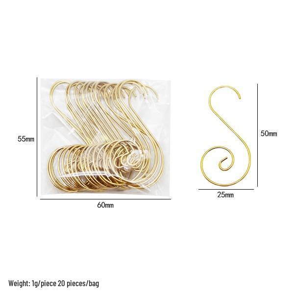 Metalowe haczyki S z drutu na ozdoby świąteczne, biżuterię i skarpety bożonarodzeniowe