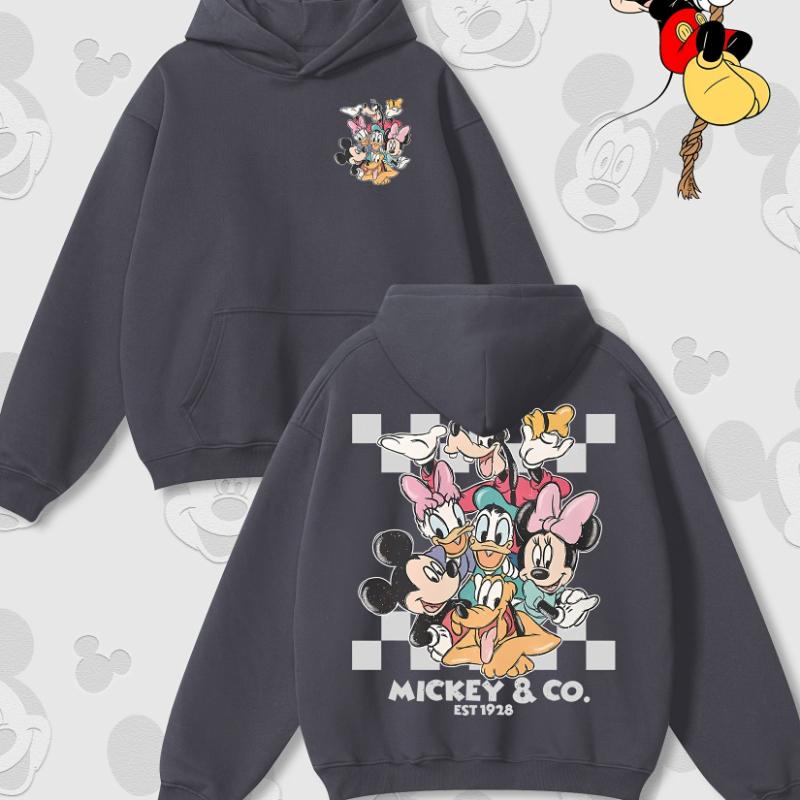 

Disney Cartoon Print Autumn and Winter Hooded Sweater Crew Neck Long-sleeved Hoodie Loose Casual Style Suitable for Men Women S