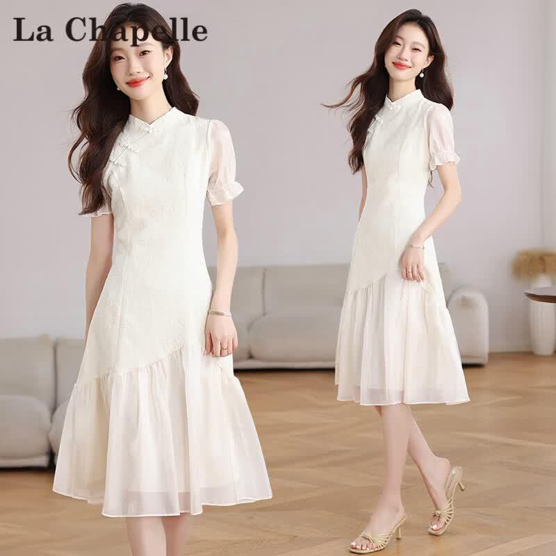 La Chapelle New Chinese Style Elegant Cheongsam Dress S