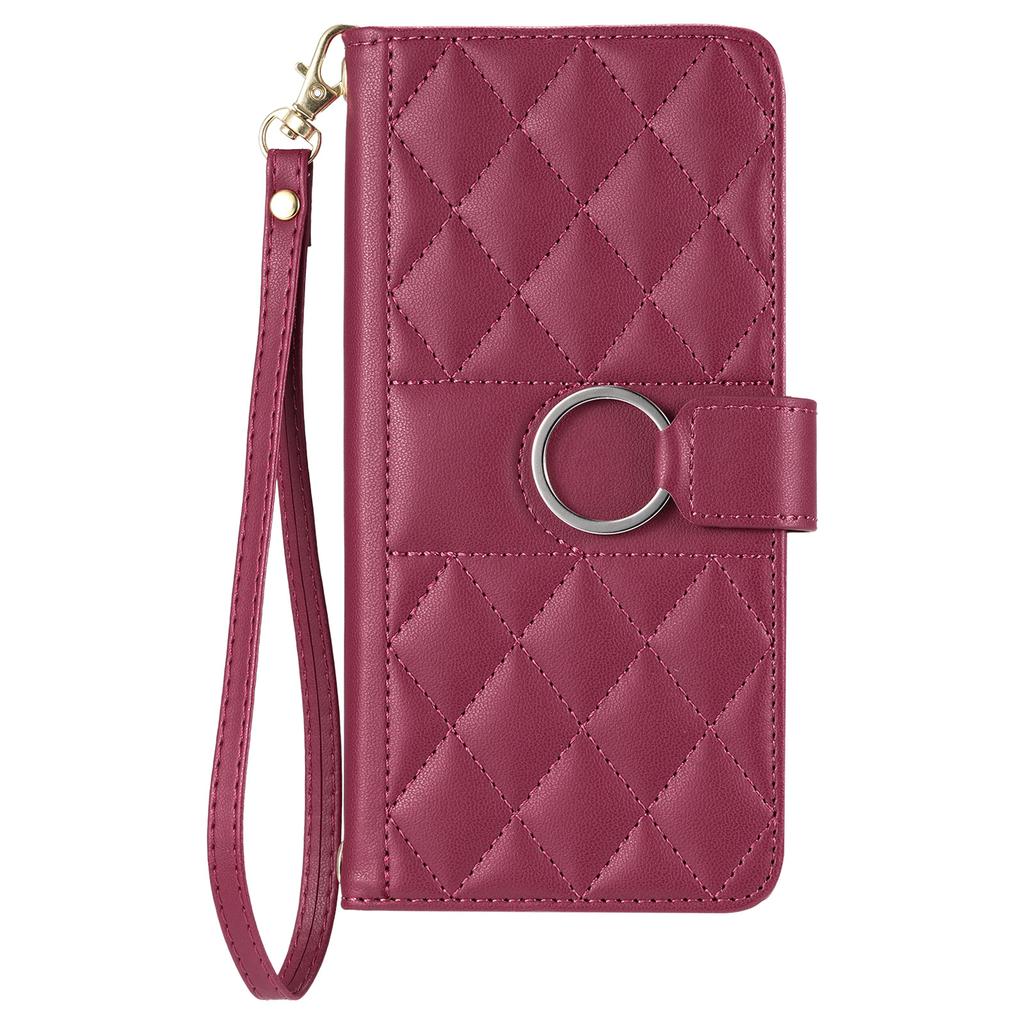 Suitable for Samsung S25 Small Fragrance Crossbody Card Bag Mobile Phone Case S24 Diamond Card Flap Leather Case Women's Leather Case