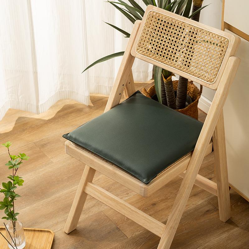 Simple Style Dining Chair Cushions Waterproof PU Leather Memory Foam Seat Cushion Pad 40cm Home Office Technology Cloth Cushion
