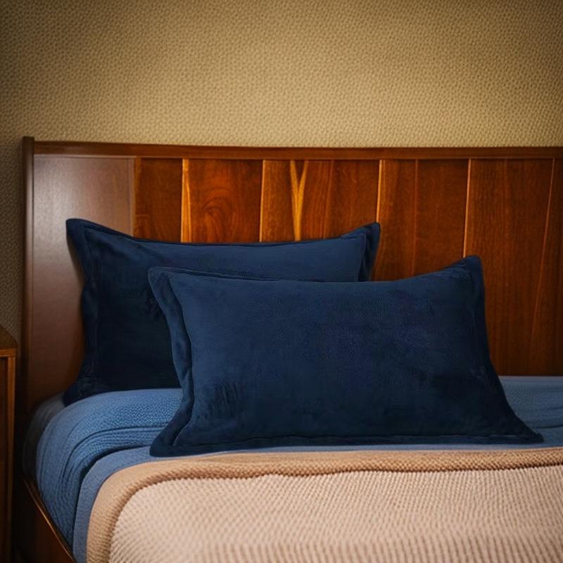 Fleece-Lined Milk Velvet Single Pillowcase, Solid Color, 48x74 cm
