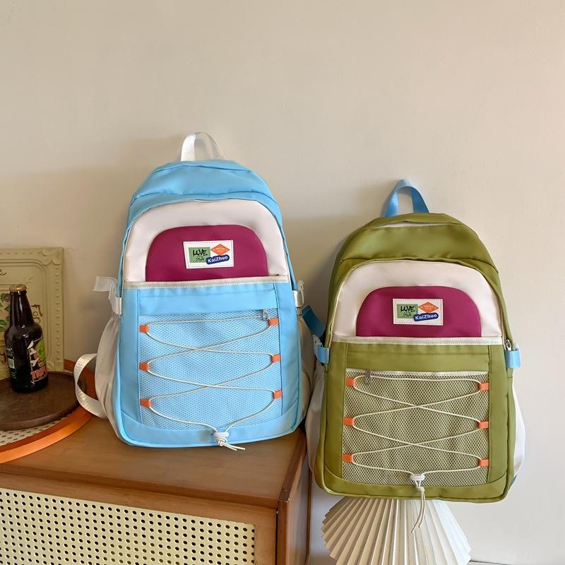 Canvas Backpack Female College Student Schoolbag Simple Harajuku High School Student Junior High School Student Large Capacity Travel Backpack