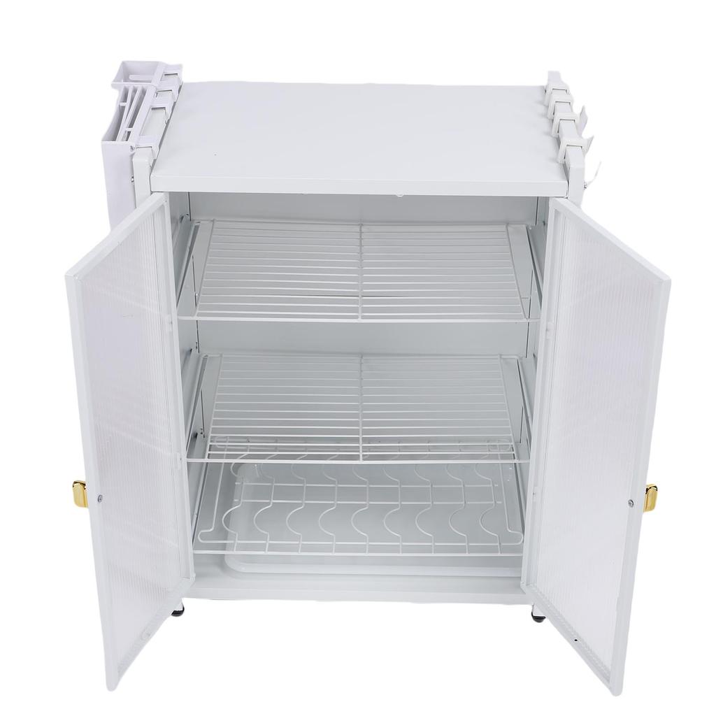 Kitchen Countertop Dish Storage Cabinet 3 Tier Dish Rack Space Saving Multifunctional Large Storage Shelf Organizer