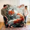 Cozy Vintage Fox Print Flannel Throw Blanket Soft,Reversible,All-Season Comfort for Home Travel | Lightweight,Warm,and Versatile