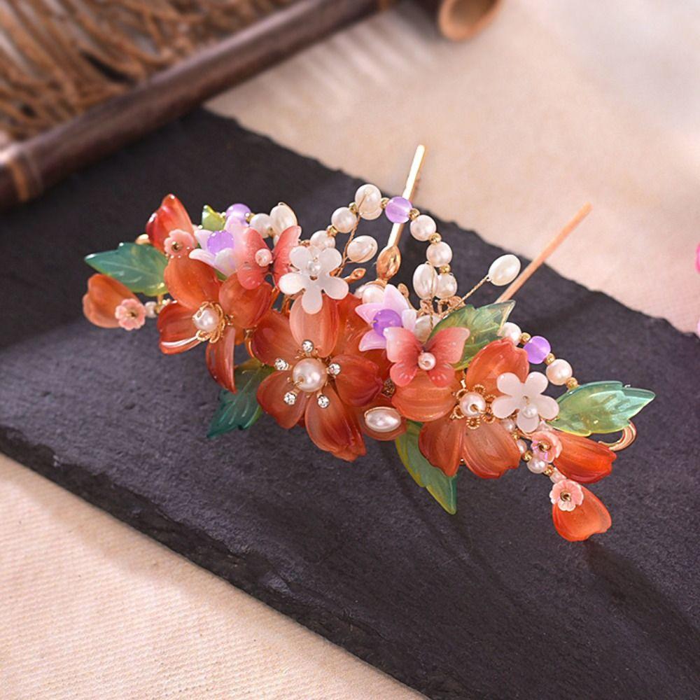 Tassel Hanfu Hair Stick Pearl Flower Hair Comb Chinese Style Hairpin Set  Girl Hair Accessories