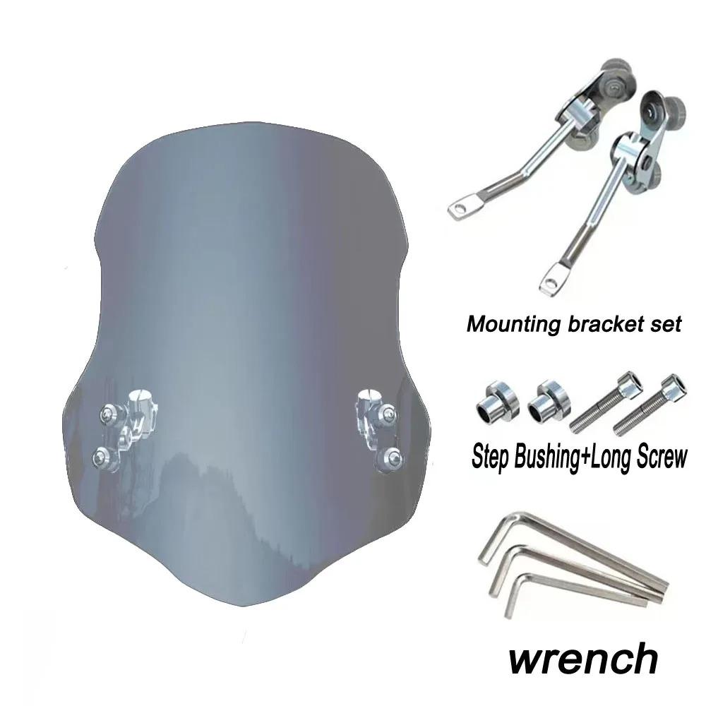 For QJMOTOR SRK 600/550 Motorcycle Windshield Screen Shield Windscreens Wind Deflectors Front Glass Increased Accessories