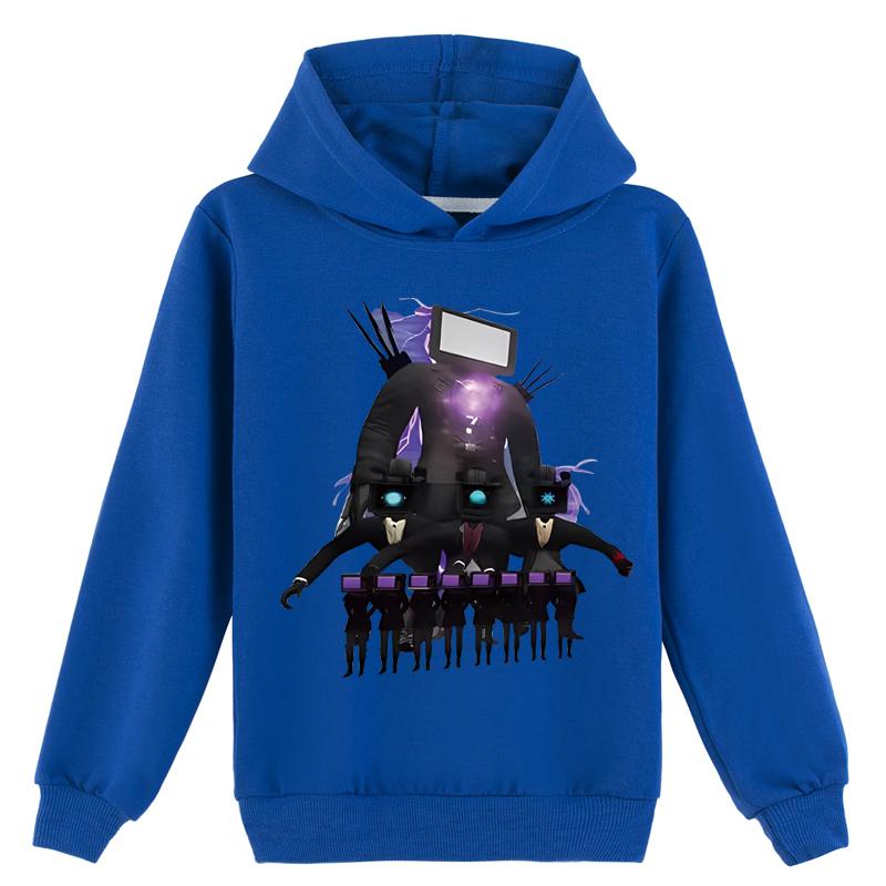 

Детская толстовка с капюшоном 3D Skibidi Toilet свитер Детский свитер 140cm синий