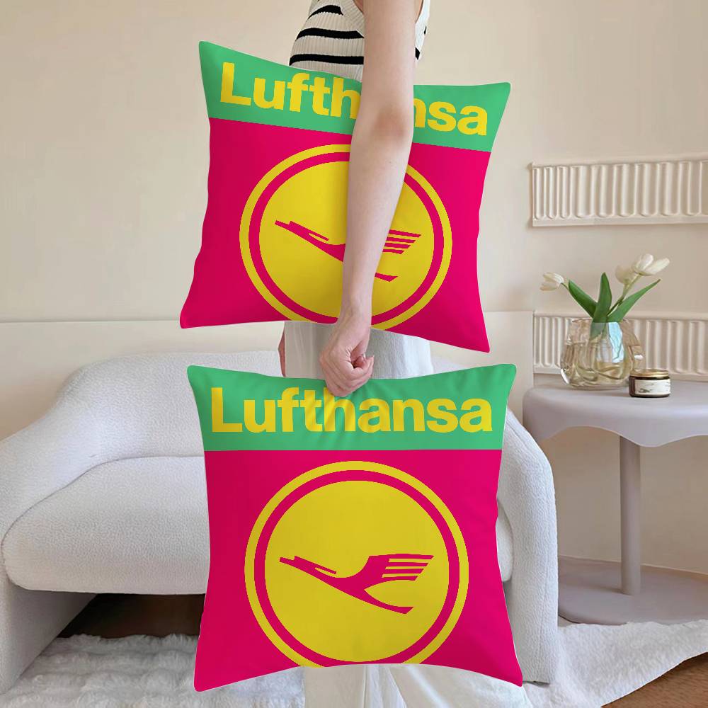D-Deutsche Lufthansa Kuddfodral Soffa och Vardagsrum Dekorativa Kuddfodral Dammtäta och Kvalstertäta Osynlig Dragkedja