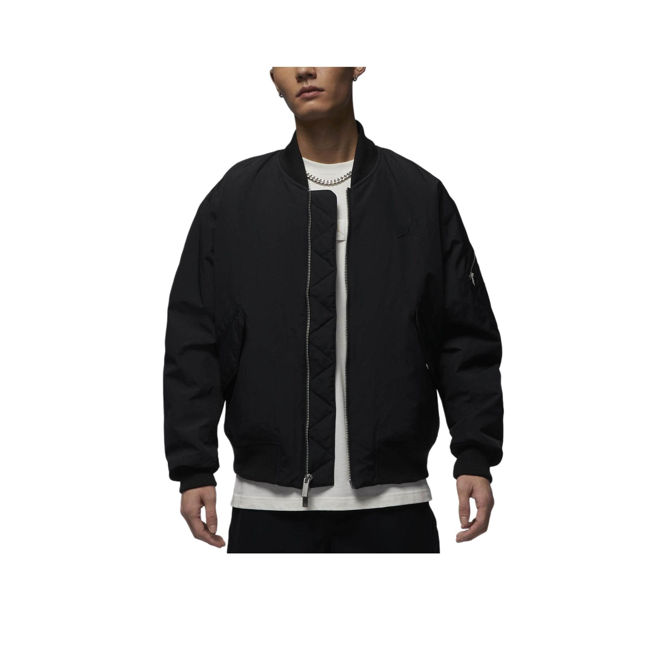 

Jordan Renegade Essentials Тепла ткана вільна бавовняна куртка з довгим рукавом Чоловічі куртки Чорна HF9326-010 S