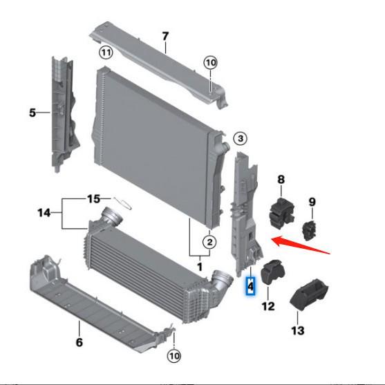 BMW X5 F15 Radiator Support - Part #17118572188/17118572189