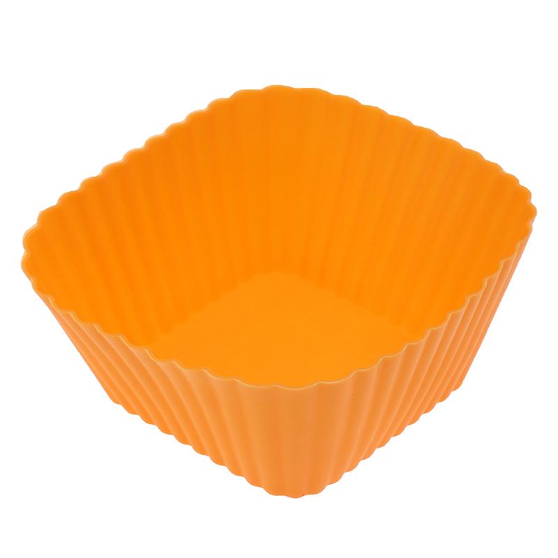 1/6Pcs 7Cm Square Shaped Jelly Pudding Mold Muffin Cake Cup Silicone Molds Kitchen Baking Accessories