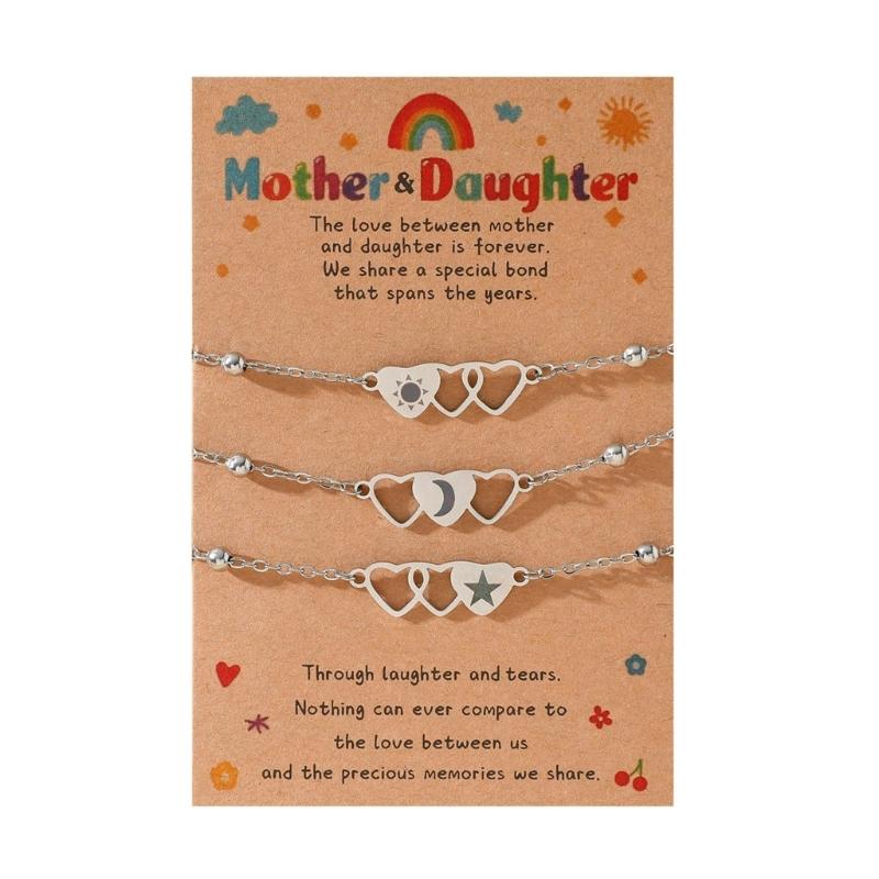 Регулируемая длина Ручная работа Нержавеющая сталь Шарм Подвеска Браслеты Ручная цепочка Портативные для Родителей и Детей