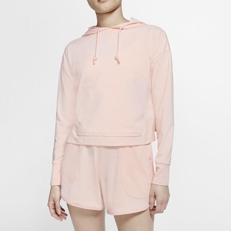nike yoga jersey crop hoodie