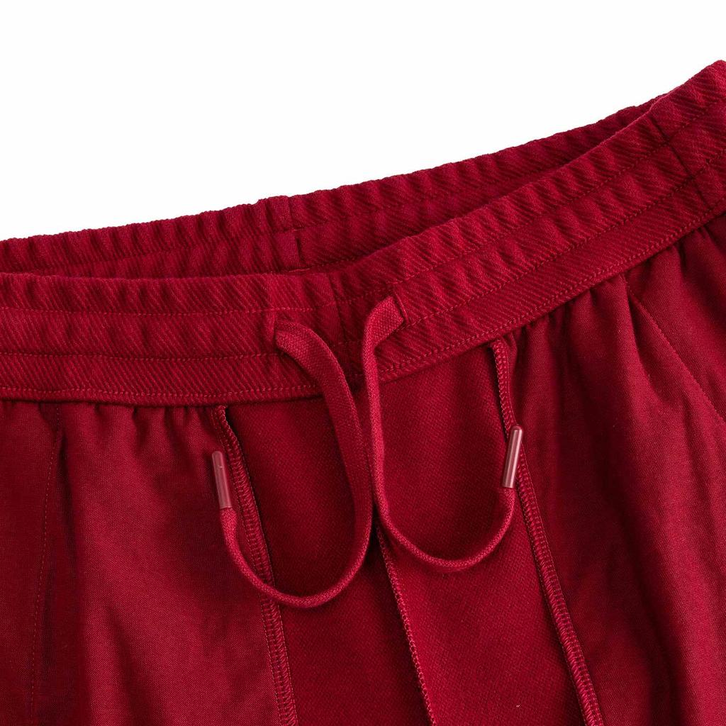 Anta Casual Fashion Versatile Trendy Loose Wide Leg Straight Knit Sports Pants Women Bottoms Cherry-Blossom-Red 162618303N-3