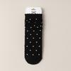 5/10 Pairs Comfortable Casual Polka Dot Socks for Women Mid Calf Socks with Ear Shaped Edges and Polka Dot Lace Breathable Cotton Long Socks
