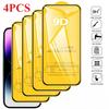 4PCS9d Capa Completa De Vidro Protetor Para Huawei Y5 Y6 Y7 Y9 Prime 2018 2019 Pro Y6p Y6s Y7a Y7p Y8p Y8s Y9a Y9s Filme Protetores De Tela