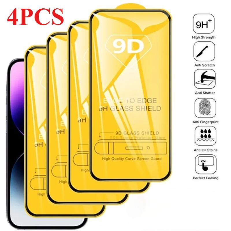

4PCS9d capa completa de vidro protetor para huawei y5 y6 y7 y9 prime 2018 2019 pro y6p y6s y7a y7p y8p y8s y9a y9s filme protetores de tela Nova 9 чистий