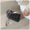 IELGY Small Square Bag Retro Rhinestone Denim Bag Shoulder Messenger Pillow Bag