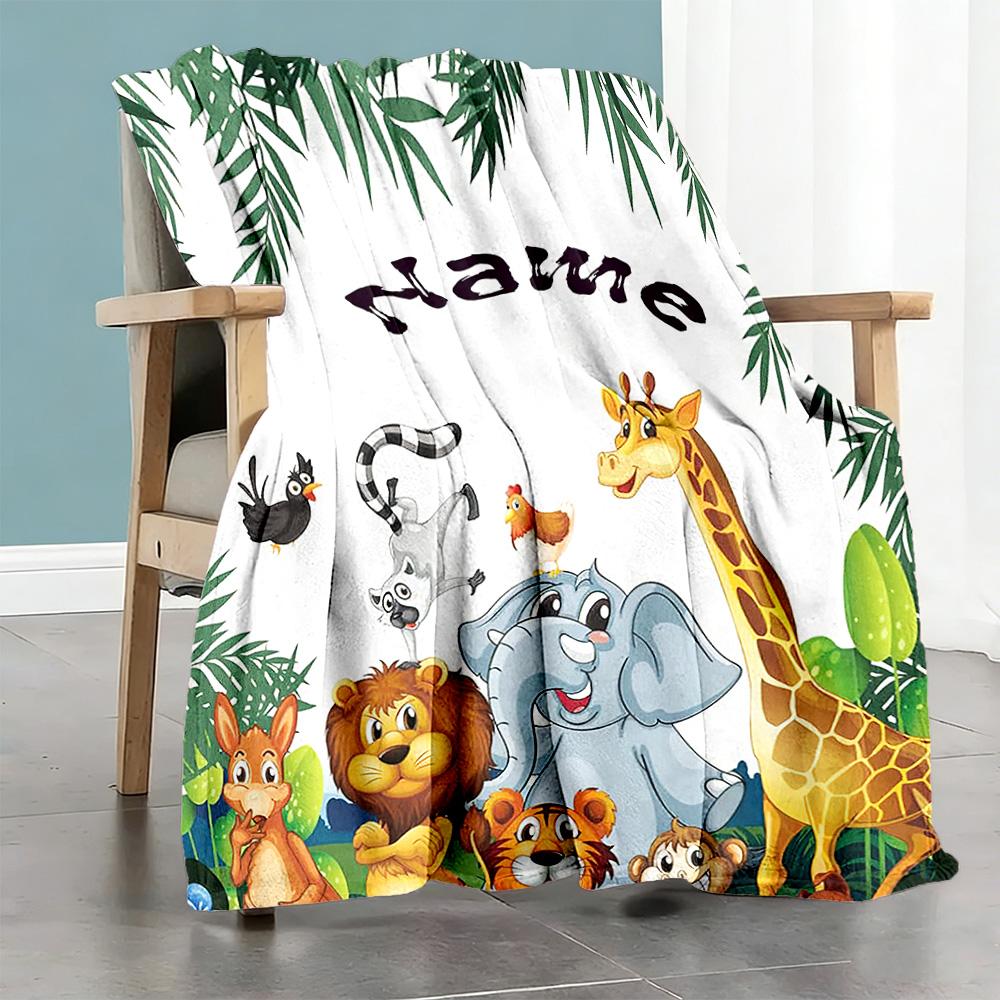 Animal666 Customize Text Blanket Multi-purpose Customizable Blanket Soft Warm Cozy Great for Office Chair Livingroom Couch All-Season Use