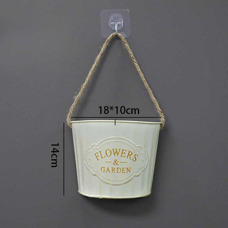 Retro, Wrought Iron Wall Hanging Flower Barrels, Flower Vessels, Flower Pots, Hanging Baskets, Flower Baskets, Wall Decorations, Garden Courtyards