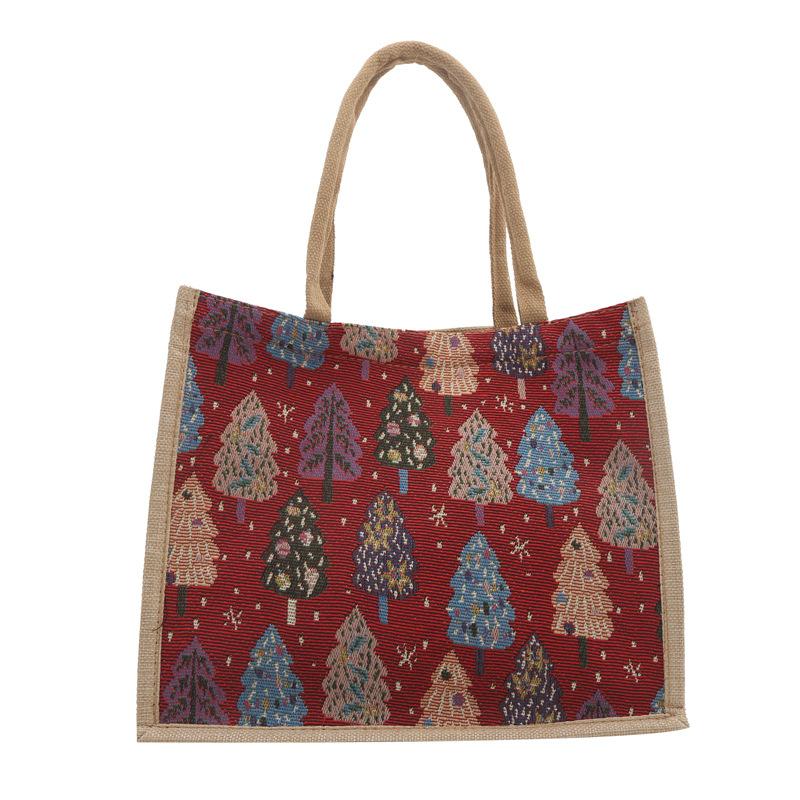 Linen Bag Hand-painted Cotton Sacks Jute Portable Imitation Sacks Linen Bags Shopping Bags Laminated Bags