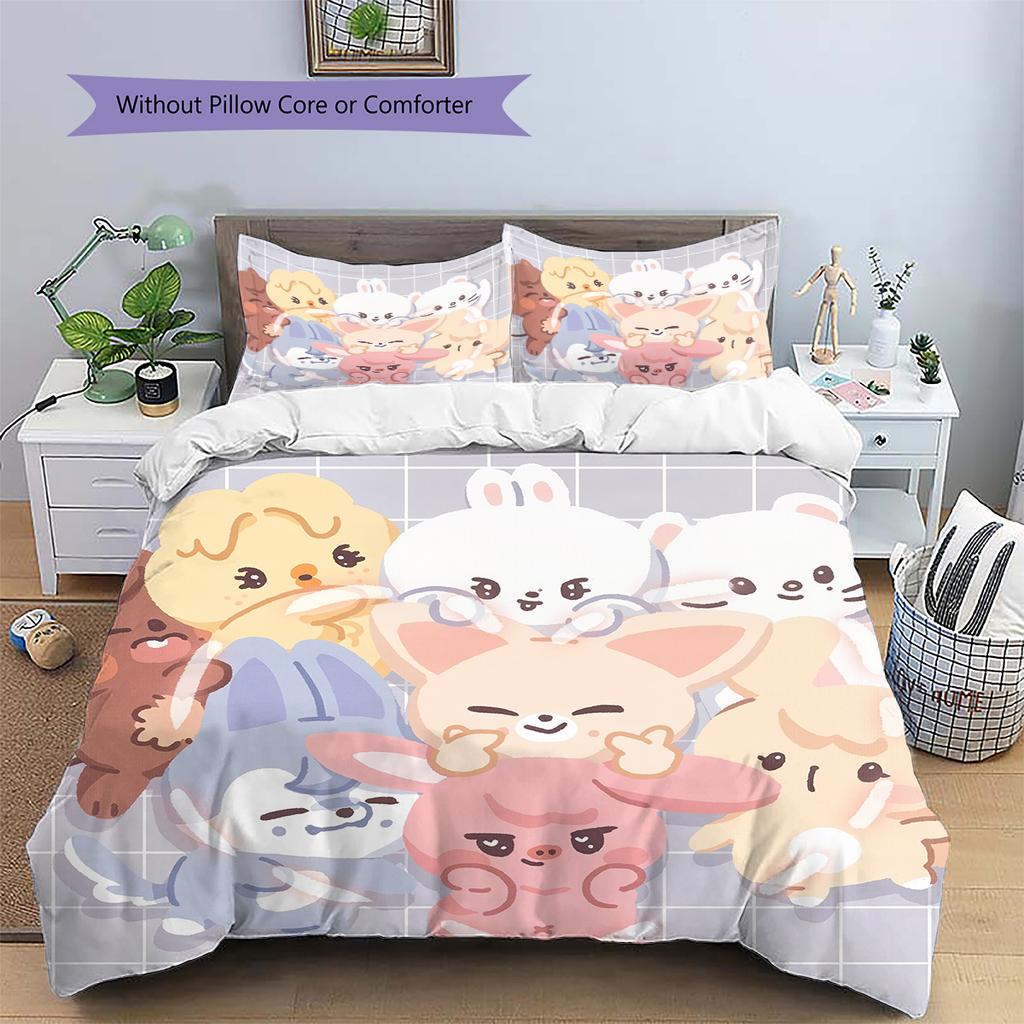 SKZOO Pattern Bedding Quilt Set Home Decoration Gift (1 * Duvet Cover + 2 * Pillowcase Without Core)