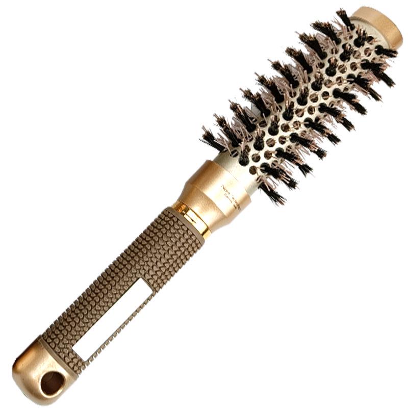 

Набор для укладки волос из 4 предметов: Керамические щипцы для завивки волос и щетины свиньи, термобигуди, алюминиевая трубчатая расческа.