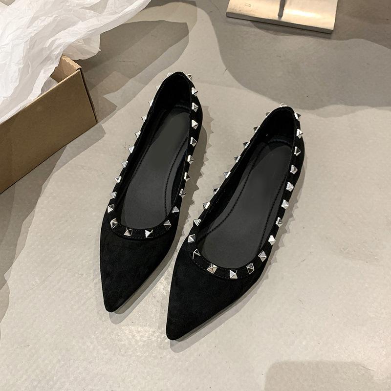 Inner Height Increase Temperament Pointed Willow Single Shoes Women's Shoes Spring and Autumn New Spring Apricot Gentle Commuting Ladyshoes