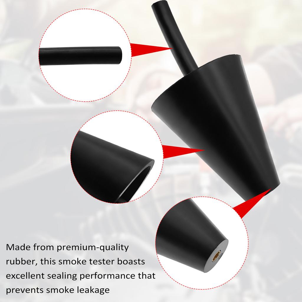 Cone Shape Smoke Leak Detector Air Inlet Pipe or Exhaust Pipe Diagnostics for Smoke Leak Test
